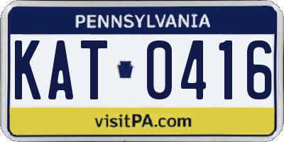 PA license plate KAT0416