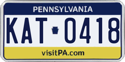 PA license plate KAT0418
