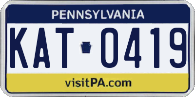 PA license plate KAT0419