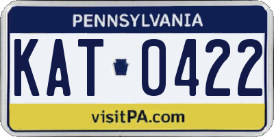 PA license plate KAT0422