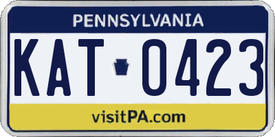 PA license plate KAT0423