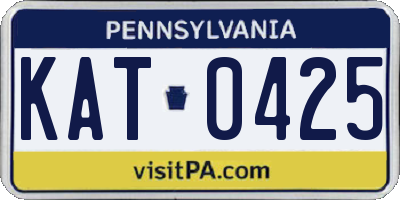 PA license plate KAT0425