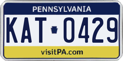 PA license plate KAT0429