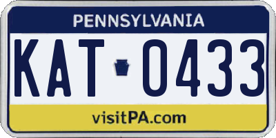 PA license plate KAT0433