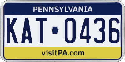 PA license plate KAT0436