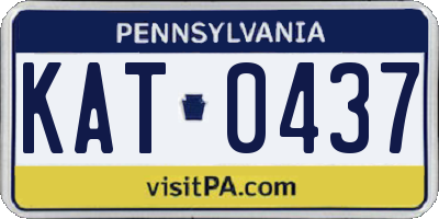 PA license plate KAT0437
