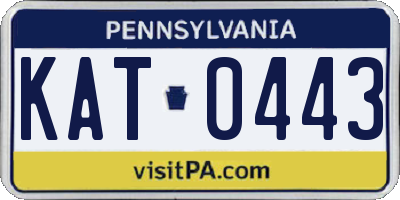 PA license plate KAT0443