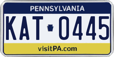PA license plate KAT0445