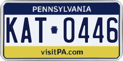 PA license plate KAT0446