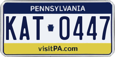 PA license plate KAT0447