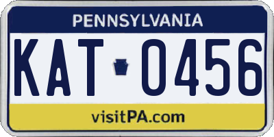 PA license plate KAT0456