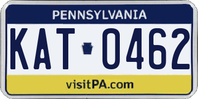 PA license plate KAT0462