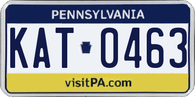 PA license plate KAT0463