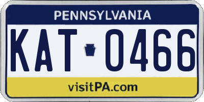 PA license plate KAT0466