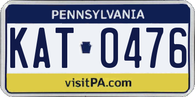 PA license plate KAT0476