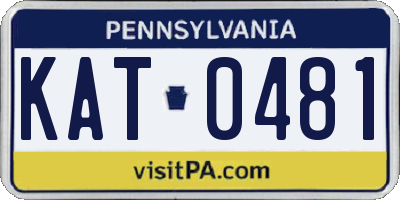 PA license plate KAT0481