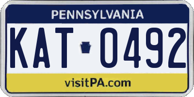 PA license plate KAT0492