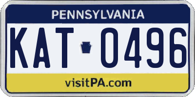 PA license plate KAT0496