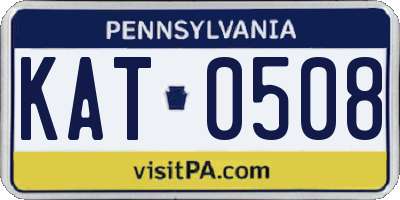 PA license plate KAT0508