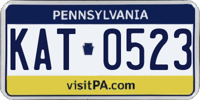 PA license plate KAT0523