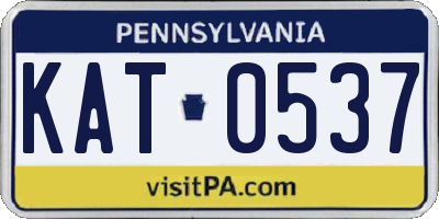 PA license plate KAT0537