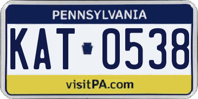 PA license plate KAT0538