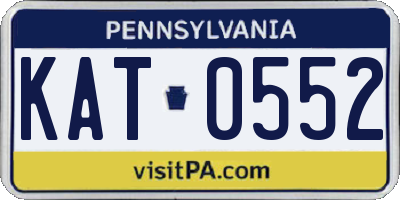 PA license plate KAT0552