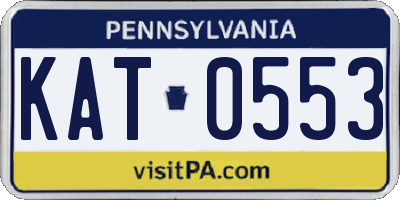 PA license plate KAT0553