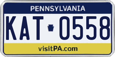 PA license plate KAT0558