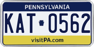 PA license plate KAT0562