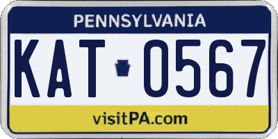PA license plate KAT0567