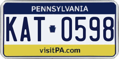 PA license plate KAT0598