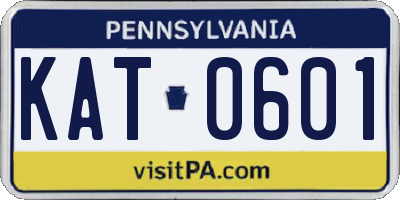 PA license plate KAT0601