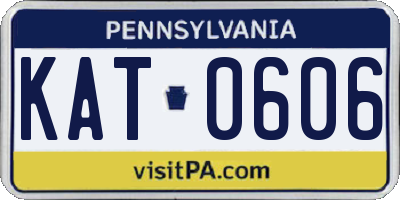 PA license plate KAT0606