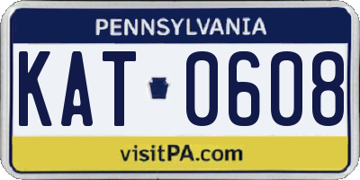 PA license plate KAT0608