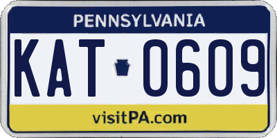 PA license plate KAT0609