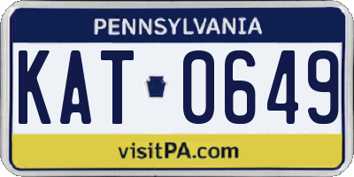 PA license plate KAT0649