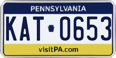 PA license plate KAT0653