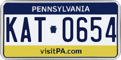 PA license plate KAT0654