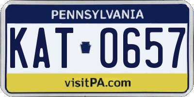 PA license plate KAT0657