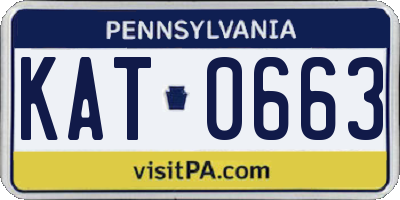 PA license plate KAT0663