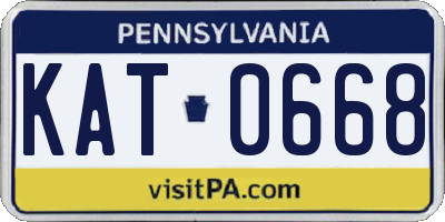PA license plate KAT0668