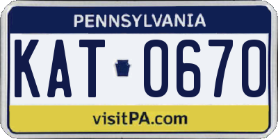 PA license plate KAT0670