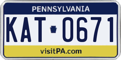 PA license plate KAT0671