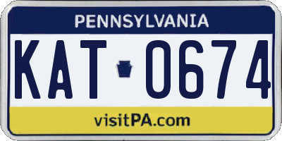 PA license plate KAT0674