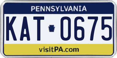 PA license plate KAT0675