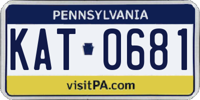 PA license plate KAT0681