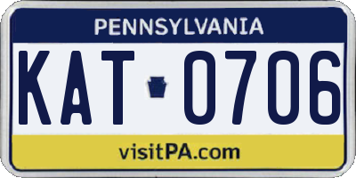PA license plate KAT0706