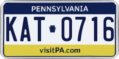 PA license plate KAT0716
