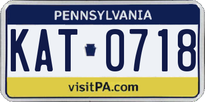 PA license plate KAT0718